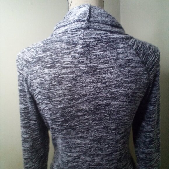 Miss Chievous Shirt Women S Long Sleeve Cowl Neck Lace Pocket Gray White - Picture 14 of 16